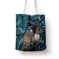 New Zealand Tui Bird Taiaha Tote Bag Maori Weapon Paua Shell Mix Silver Fern LT14 - Polynesian Pride