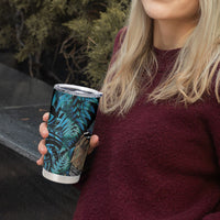 New Zealand Tui Bird Taiaha Tumbler Cup Maori Weapon Paua Shell Mix Silver Fern LT14 - Polynesian Pride