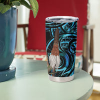 New Zealand Tui Bird Taiaha Tumbler Cup Maori Weapon Paua Shell Mix Silver Fern LT14 - Polynesian Pride