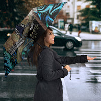 New Zealand Tui Bird Taiaha Umbrella Maori Weapon Paua Shell Mix Silver Fern LT14 - Polynesian Pride