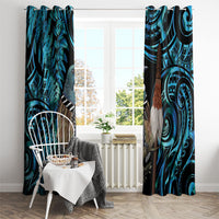 New Zealand Tui Bird Taiaha Window Curtain Maori Weapon Paua Shell Mix Silver Fern LT14 - Polynesian Pride
