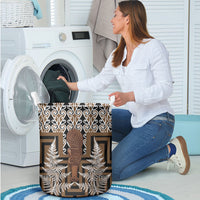Wahaika New Zealand Laundry Basket Maori Weapon Kowhaiwhai Fern Poutama Motifs LT14 - Polynesian Pride