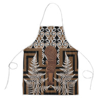 Wahaika New Zealand Apron Maori Weapon Kowhaiwhai Fern Poutama Motifs LT14 Brown - Polynesian Pride