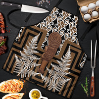 Wahaika New Zealand Apron Maori Weapon Kowhaiwhai Fern Poutama Motifs LT14 Brown - Polynesian Pride