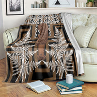 Wahaika New Zealand Blanket Maori Weapon Kowhaiwhai Fern Poutama Motifs LT14 Brown - Polynesian Pride
