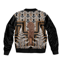 Wahaika New Zealand Bomber Jacket Maori Weapon Kowhaiwhai Fern Poutama Motifs LT14 - Polynesian Pride