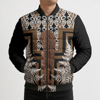 Wahaika New Zealand Bomber Puffer Jacket Maori Weapon Kowhaiwhai Fern Poutama Motifs LT14 - Polynesian Pride