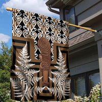 Wahaika New Zealand Garden Flag Maori Weapon Kowhaiwhai Fern Poutama Motifs LT14 - Polynesian Pride