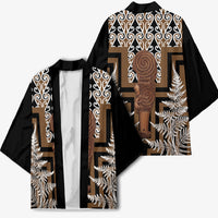 Wahaika New Zealand Kimono Maori Weapon Kowhaiwhai Fern Poutama Motifs LT14 - Polynesian Pride