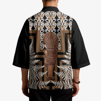 Wahaika New Zealand Kimono Maori Weapon Kowhaiwhai Fern Poutama Motifs LT14 - Polynesian Pride