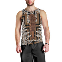Wahaika New Zealand Men Tank Top Maori Weapon Kowhaiwhai Fern Poutama Motifs LT14 - Polynesian Pride