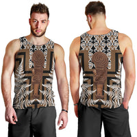 Wahaika New Zealand Men Tank Top Maori Weapon Kowhaiwhai Fern Poutama Motifs LT14 - Polynesian Pride