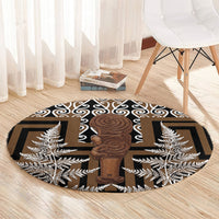 Wahaika New Zealand Round Carpet Maori Weapon Kowhaiwhai Fern Poutama Motifs LT14 - Polynesian Pride