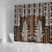 Wahaika New Zealand Shower Curtain Maori Weapon Kowhaiwhai Fern Poutama Motifs LT14 - Polynesian Pride