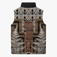 Wahaika New Zealand Sleeveless Puffer Jacket Maori Weapon Kowhaiwhai Fern Poutama Motifs LT14 - Polynesian Pride