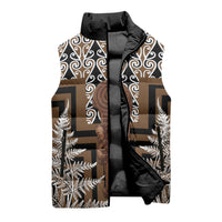 Wahaika New Zealand Sleeveless Puffer Jacket Maori Weapon Kowhaiwhai Fern Poutama Motifs LT14 - Polynesian Pride