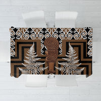 Wahaika New Zealand Tablecloth Maori Weapon Kowhaiwhai Fern Poutama Motifs LT14 Brown - Polynesian Pride
