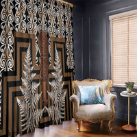 Wahaika New Zealand Window Curtain Maori Weapon Kowhaiwhai Fern Poutama Motifs LT14 - Polynesian Pride