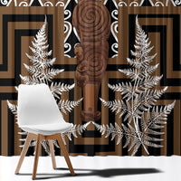 Wahaika New Zealand Window Curtain Maori Weapon Kowhaiwhai Fern Poutama Motifs LT14 - Polynesian Pride