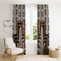Wahaika New Zealand Window Curtain Maori Weapon Kowhaiwhai Fern Poutama Motifs LT14 - Polynesian Pride