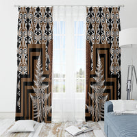 Wahaika New Zealand Window Curtain Maori Weapon Kowhaiwhai Fern Poutama Motifs LT14 - Polynesian Pride