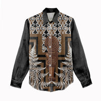 Wahaika New Zealand Women Casual Shirt Maori Weapon Kowhaiwhai Fern Poutama Motifs LT14 - Polynesian Pride