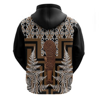 Wahaika New Zealand Zip Hoodie Maori Weapon Kowhaiwhai Fern Poutama Motifs LT14 - Polynesian Pride