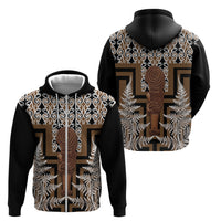 Wahaika New Zealand Zip Hoodie Maori Weapon Kowhaiwhai Fern Poutama Motifs LT14 - Polynesian Pride