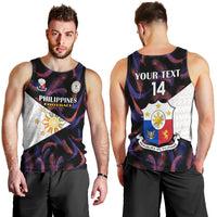 Custom Philippines Football Men Tank Top 2023 World Cup Go Filipinas Feather Black Version LT14 - Polynesian Pride