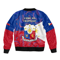 Philippines Football Sleeve Zip Bomber Jacket 2023 World Cup Go Filipinas Feather Flag Version LT14 - Polynesian Pride