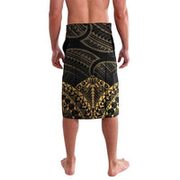 Black and Gold Polynesia Lavalava Plumeria Tattoo With Polynesian Pattern