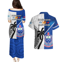 Fiji And Samoa Rugby Couples Matching Puletasi Dress and Hawaiian Shirt 2023 World Cup Samoan Mix Tapa Pattern LT14 - Polynesian Pride
