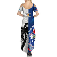 Fiji And Samoa Rugby Summer Maxi Dress 2023 World Cup Samoan Mix Tapa Pattern LT14 - Polynesian Pride