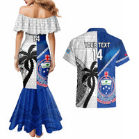 Custom Fiji And Samoa Rugby Couples Matching Mermaid Dress and Hawaiian Shirt 2023 World Cup Samoan Mix Tapa Pattern LT14 - Polynesian Pride