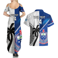 Custom Fiji And Samoa Rugby Couples Matching Summer Maxi Dress and Hawaiian Shirt 2023 World Cup Samoan Mix Tapa Pattern LT14 - Polynesian Pride