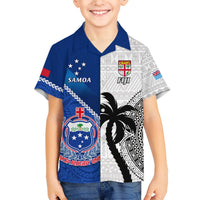 Custom Fiji And Samoa Rugby Hawaiian Shirt 2023 World Cup Samoan Mix Tapa Pattern LT14 - Polynesian Pride