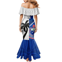 Custom Fiji And Samoa Rugby Mermaid Dress 2023 World Cup Samoan Mix Tapa Pattern LT14 - Polynesian Pride