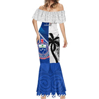 Custom Fiji And Samoa Rugby Mermaid Dress 2023 World Cup Samoan Mix Tapa Pattern LT14 - Polynesian Pride