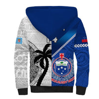 Custom Fiji And Samoa Rugby Sherpa Hoodie 2023 World Cup Samoan Mix Tapa Pattern LT14 - Polynesian Pride