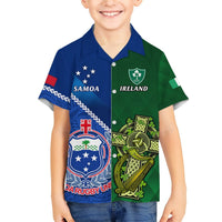 Samoa And Ireland Rugby Hawaiian Shirt 2023 World Cup Manu Samoa With Shamrocks LT14 - Polynesian Pride