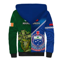 Samoa And Ireland Rugby Sherpa Hoodie 2023 World Cup Manu Samoa With Shamrocks LT14 - Polynesian Pride