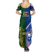 Samoa And Ireland Rugby Summer Maxi Dress 2023 World Cup Manu Samoa With Shamrocks LT14 - Polynesian Pride