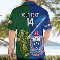 Custom Samoa And Ireland Rugby Hawaiian Shirt 2023 World Cup Manu Samoa With Shamrocks LT14 - Polynesian Pride