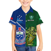 Custom Samoa And Ireland Rugby Hawaiian Shirt 2023 World Cup Manu Samoa With Shamrocks LT14 - Polynesian Pride