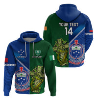 Custom Samoa And Ireland Rugby Hoodie 2023 World Cup Manu Samoa With Shamrocks LT14 - Polynesian Pride