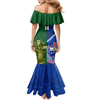 Custom Samoa And Ireland Rugby Mermaid Dress 2023 World Cup Manu Samoa With Shamrocks LT14 - Polynesian Pride