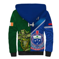 Custom Samoa And Ireland Rugby Sherpa Hoodie 2023 World Cup Manu Samoa With Shamrocks LT14 - Polynesian Pride