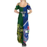 Custom Samoa And Ireland Rugby Summer Maxi Dress 2023 World Cup Manu Samoa With Shamrocks LT14 - Polynesian Pride