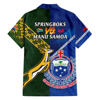 Samoa And South Africa Rugby Hawaiian Shirt 2023 World Cup Manu Samoa With Springboks LT14 - Polynesian Pride