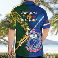 Samoa And South Africa Rugby Hawaiian Shirt 2023 World Cup Manu Samoa With Springboks LT14 - Polynesian Pride